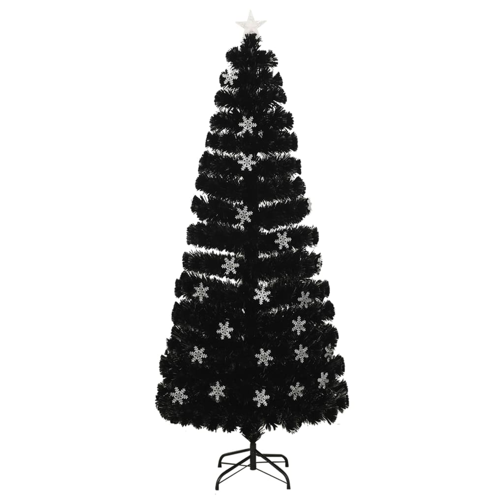 Vidaxl Tree di Natale con fiocchi di neve a LED 210 cm Black in fibra ottica