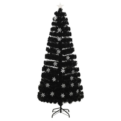 Vidaxl Tree di Natale con fiocchi di neve a LED 210 cm Black in fibra ottica
