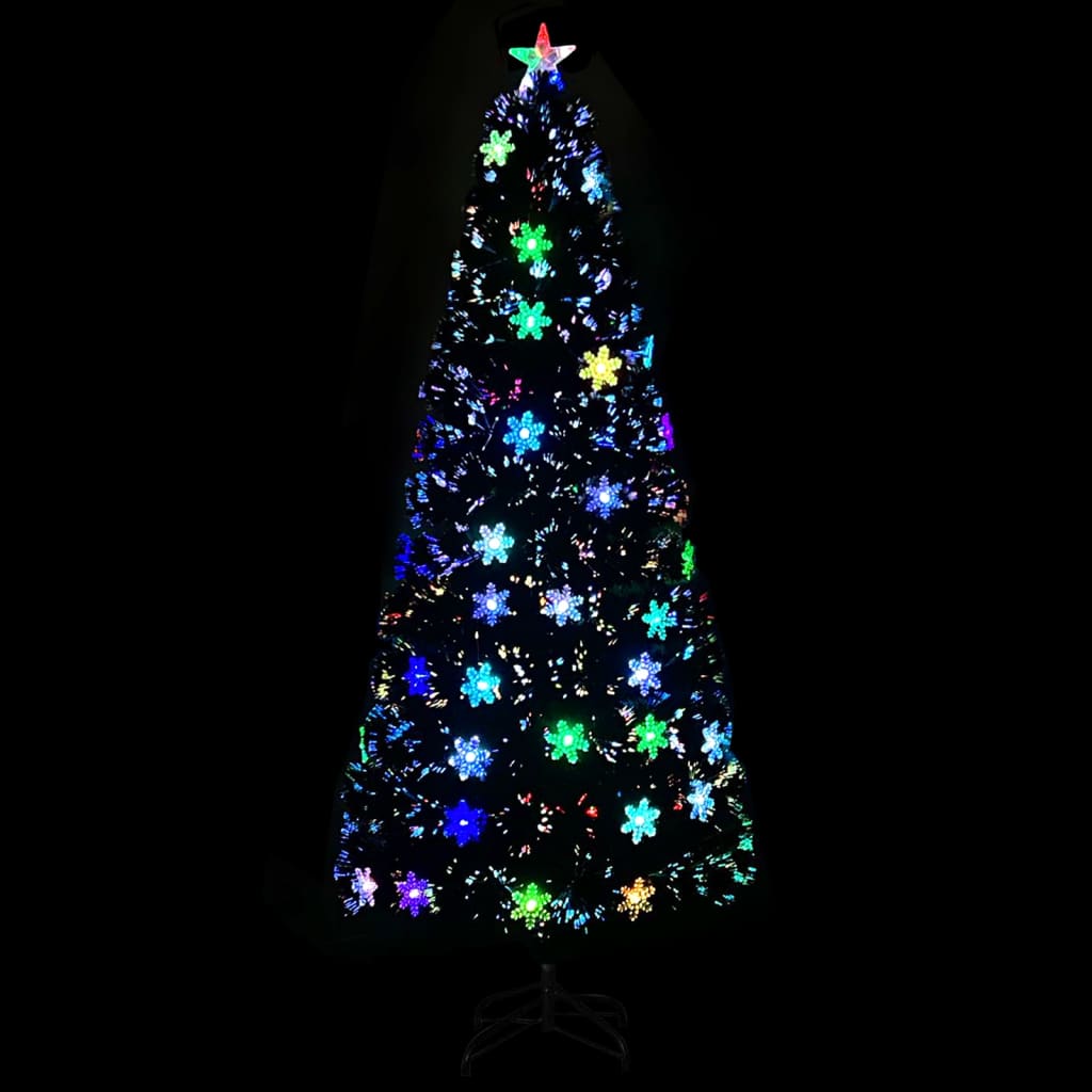 Vidaxl Tree di Natale con fiocchi di neve a LED 210 cm Black in fibra ottica