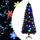 Árbol de Navidad Vidaxl con copos de nieve LED 240 cm de fibra óptica negra