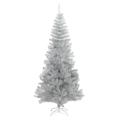 Vidaxl Kunstkerstboom con tapa estándar de 240 cm de plata de color plateado