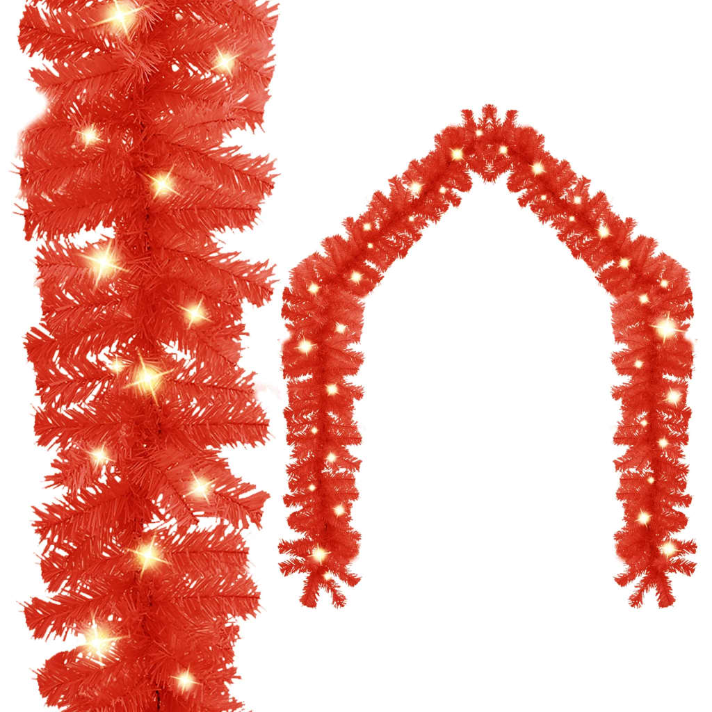 Guirnaldas de Navidad de Vidaxl con luces LED de 10 m rojo