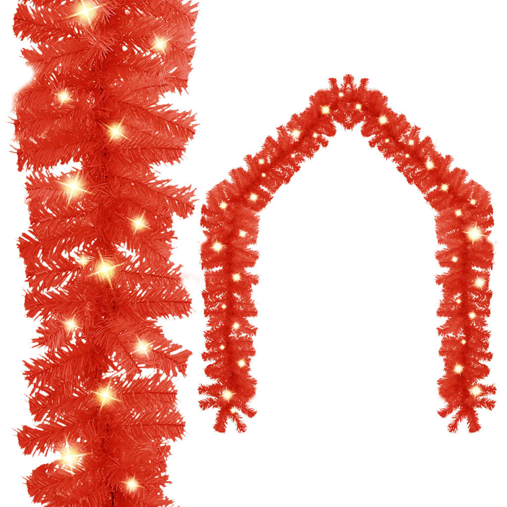 Guirnaldas de Navidad de Vidaxl con luces LED de 20 m rojo