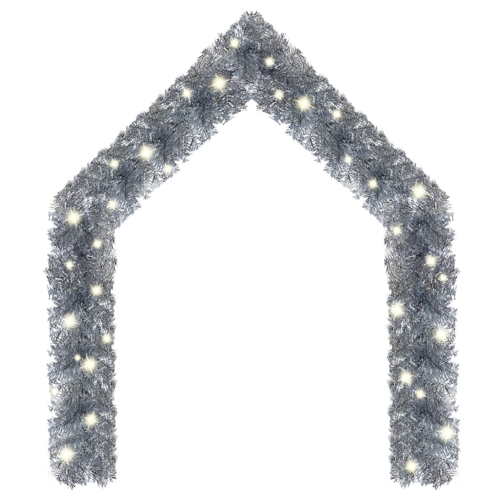 Vidaxl Garra de Navidad con luces LED de 10 m de color plateado