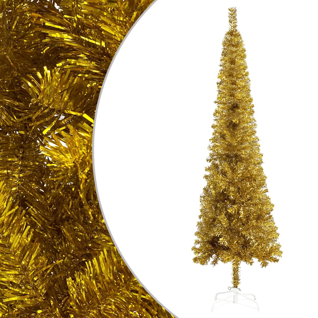 Vidaxl Árbol de Navidad estrecho 120 cm de oro