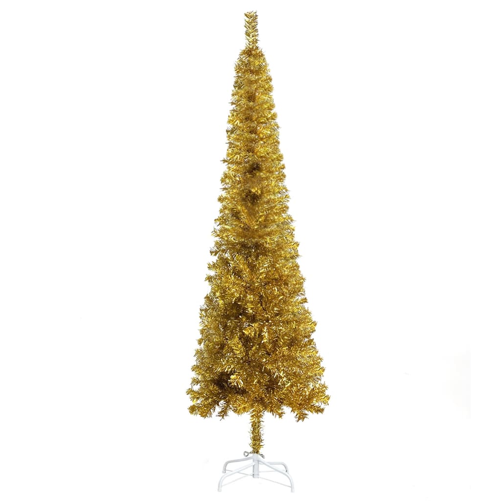 Vidaxl Árbol de Navidad estrecho 120 cm de oro