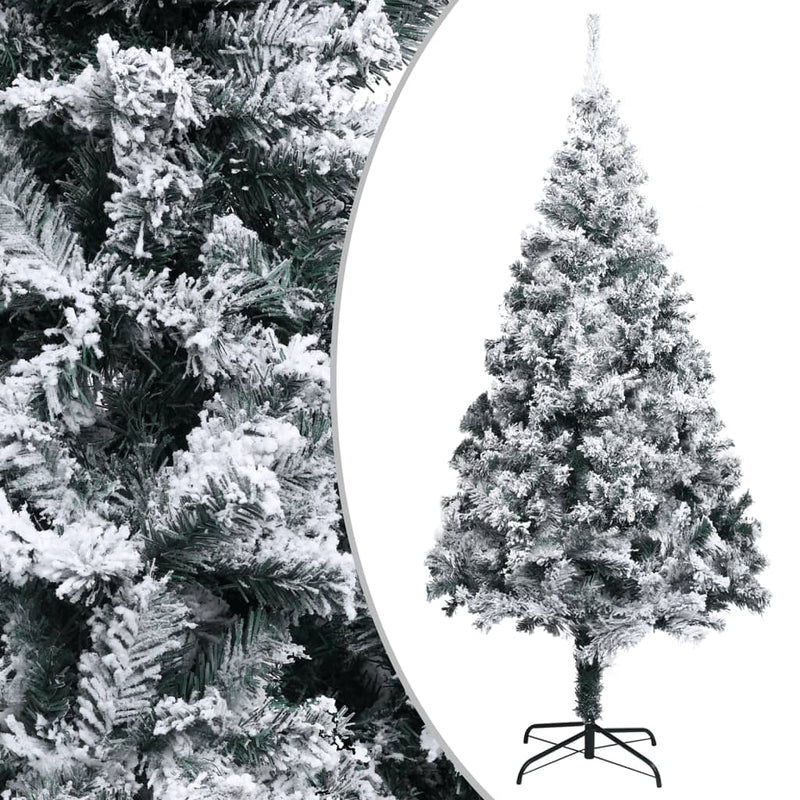 Vidaxl Kunstkerstboom con fiocchi di neve 300 cm PVC verde
