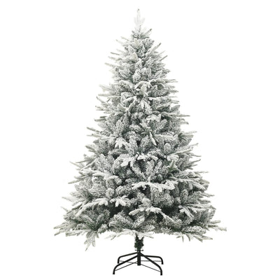 Vidaxl Kunstkerstboom con fiocchi di neve 150 cm PVC e pe verde