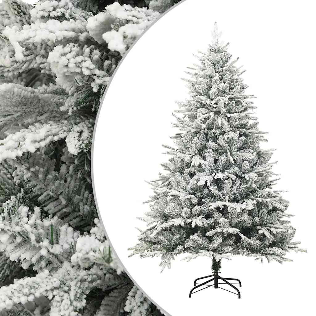 Vidaxx árbol de Navidad artificial con copos de nieve 180 cm PVC y PE verde