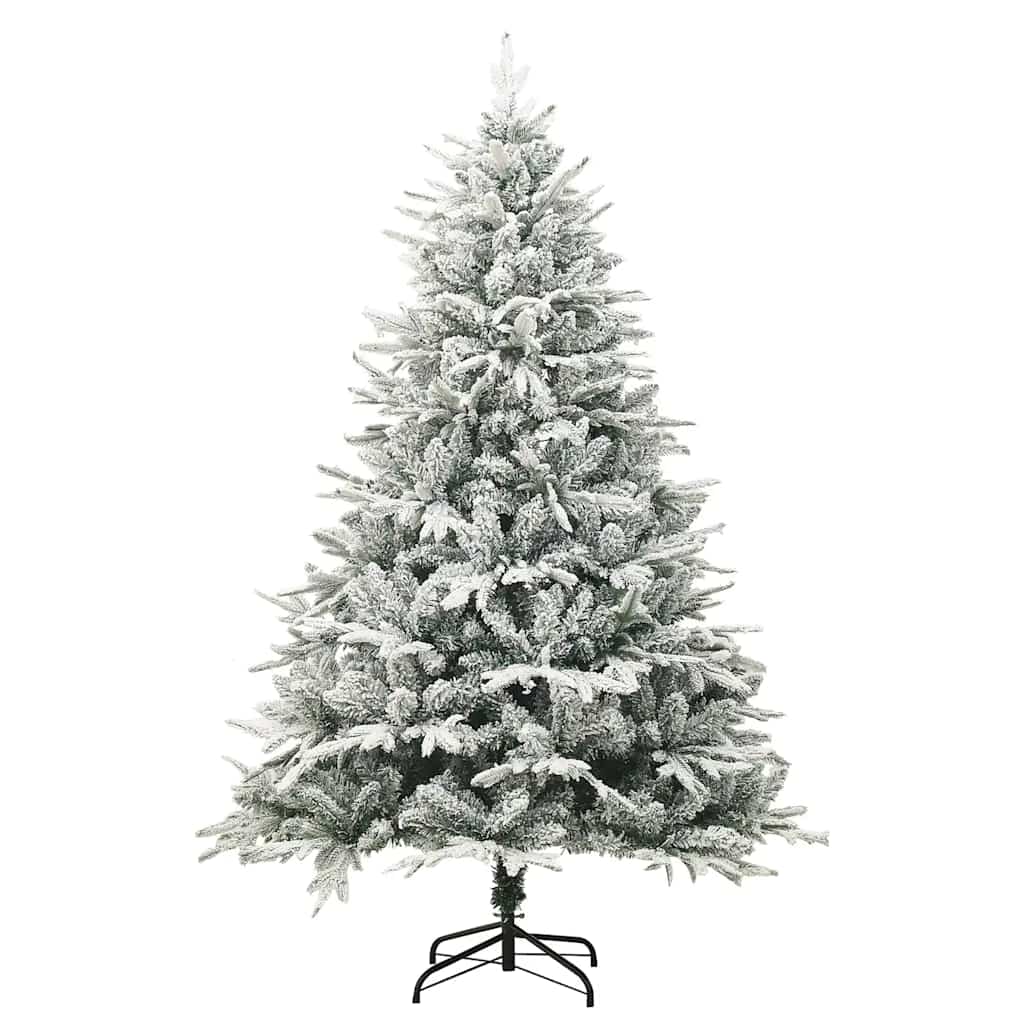 Vidaxx árbol de Navidad artificial con copos de nieve 180 cm PVC y PE verde