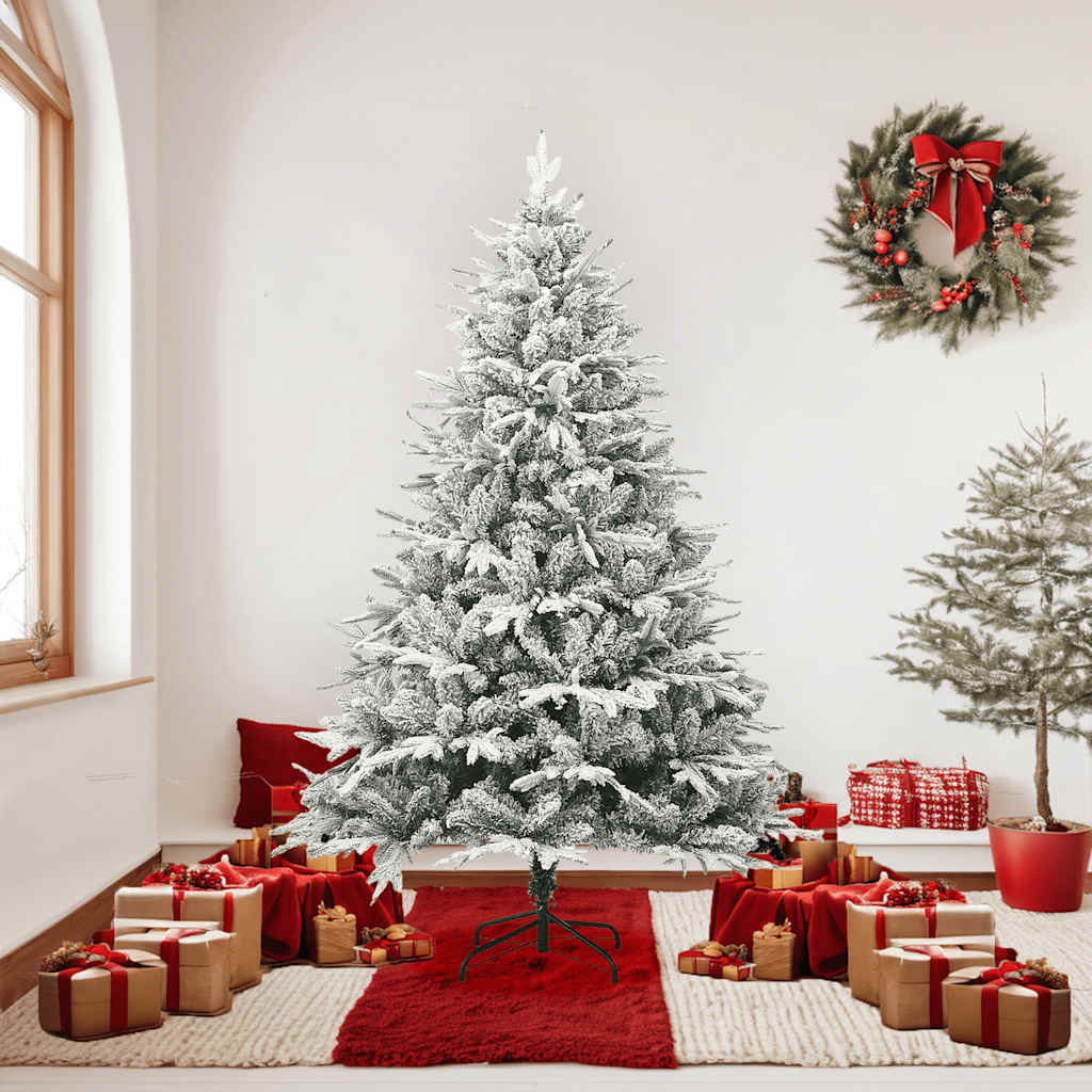 Vidaxx árbol de Navidad artificial con copos de nieve 180 cm PVC y PE verde