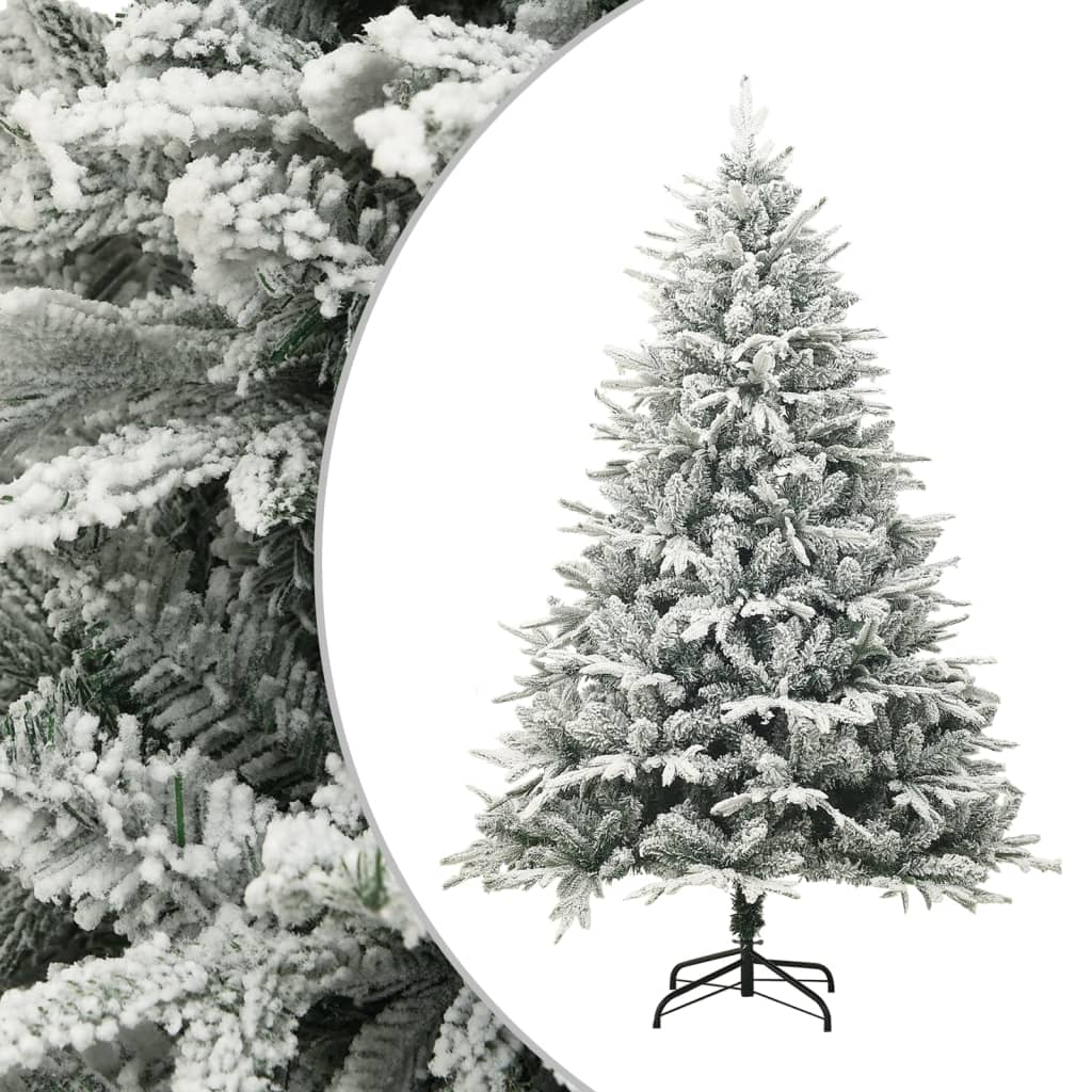 Vidaxx albero di Natale artificiale con fiocchi di neve 210 cm PVC e PE verde