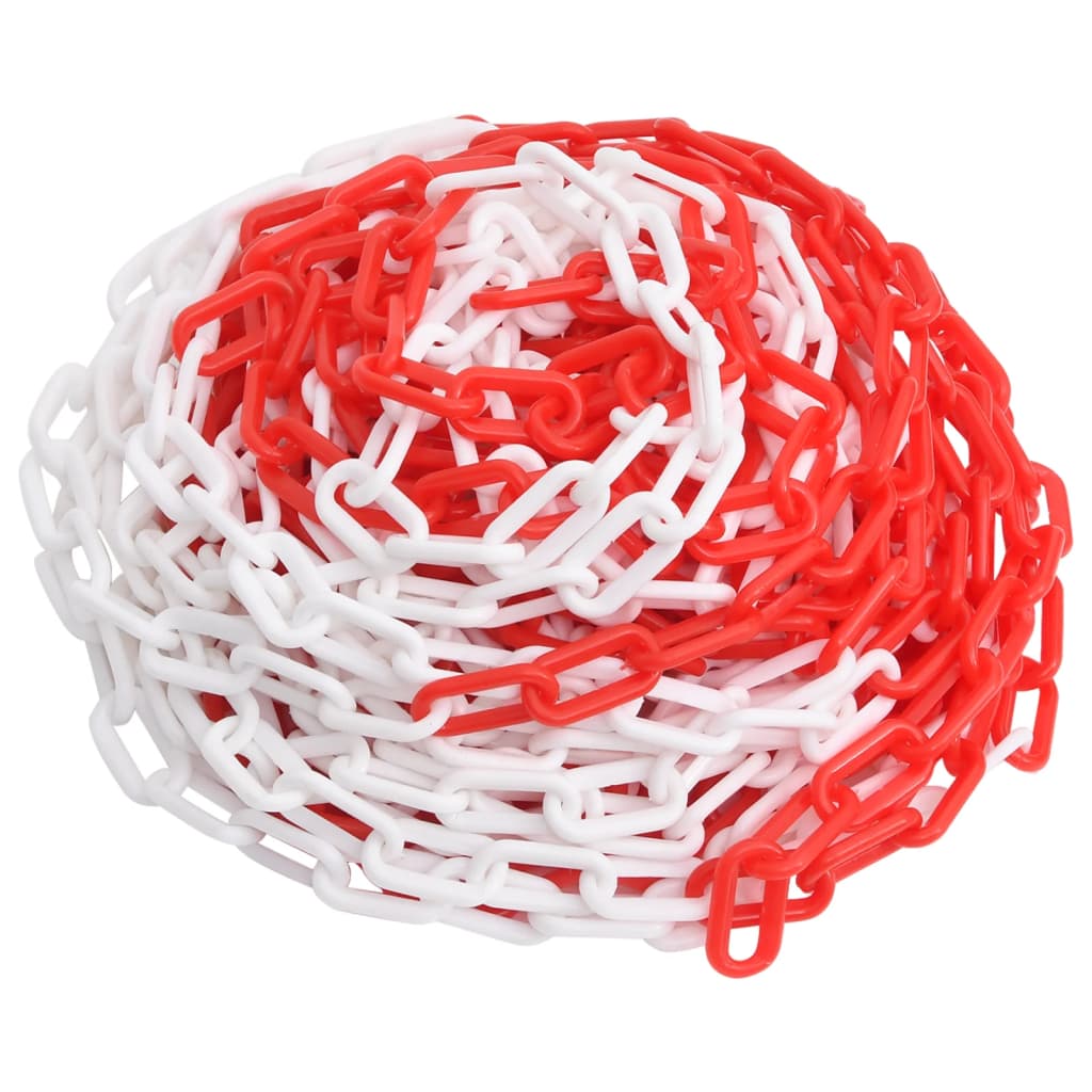Catena di sicurezza Vidaxl Ø 8 mm 30 m di plastica rossa e bianca