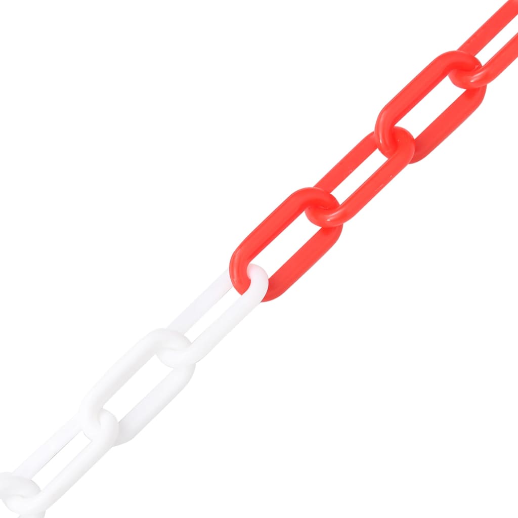 Catena di sicurezza Vidaxl Ø 8 mm 30 m di plastica rossa e bianca