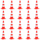 Vidaxl traffico cono 20 St riflettente 50 cm rosso e bianco