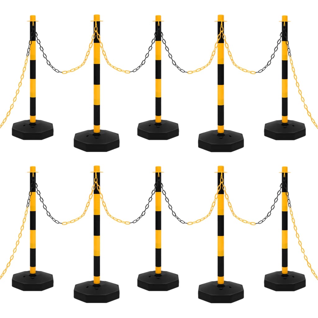 Vidaxl Chain Post set con catena di plastica 10 m