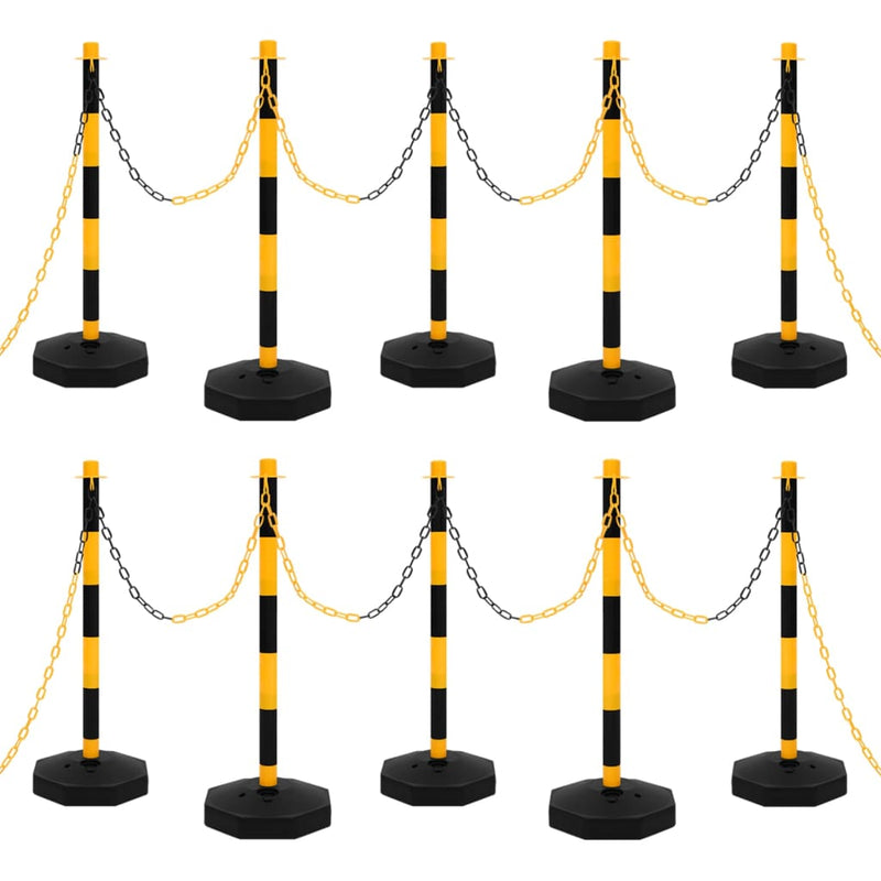 Vidaxl Chain Post Set con cadena de plástico 10 m