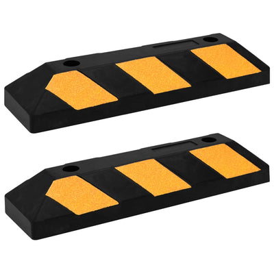 Vidaxl Bloques de estacionamiento que reflejan 2 ST 56x15x10 cm de goma