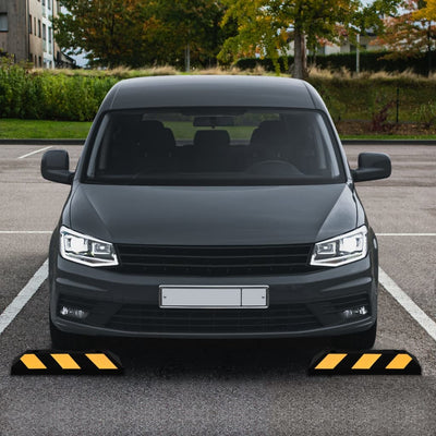 Vidaxl Bloques de estacionamiento que reflejan 2 ST 56x15x10 cm de goma