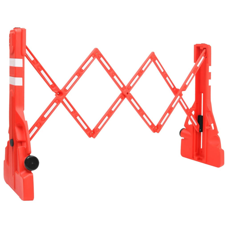 Barreras de tráfico de Vidaxl plegables 210x50x105 cm rojo