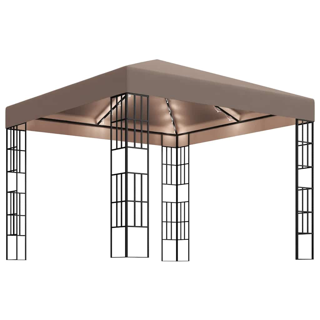 Gazebo Vidaxx con catenaria LED 3x3 m tortora