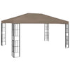 Vidaxl prieel met led-lichtslinger 4x3 m taupe