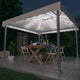 Vidaxl prieel met led-lichtslinger 300x300 cm aluminium crèmekleurig