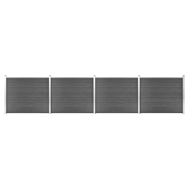 VidaXL Schuttingpanelenset 699x146 cm HKC zwart
