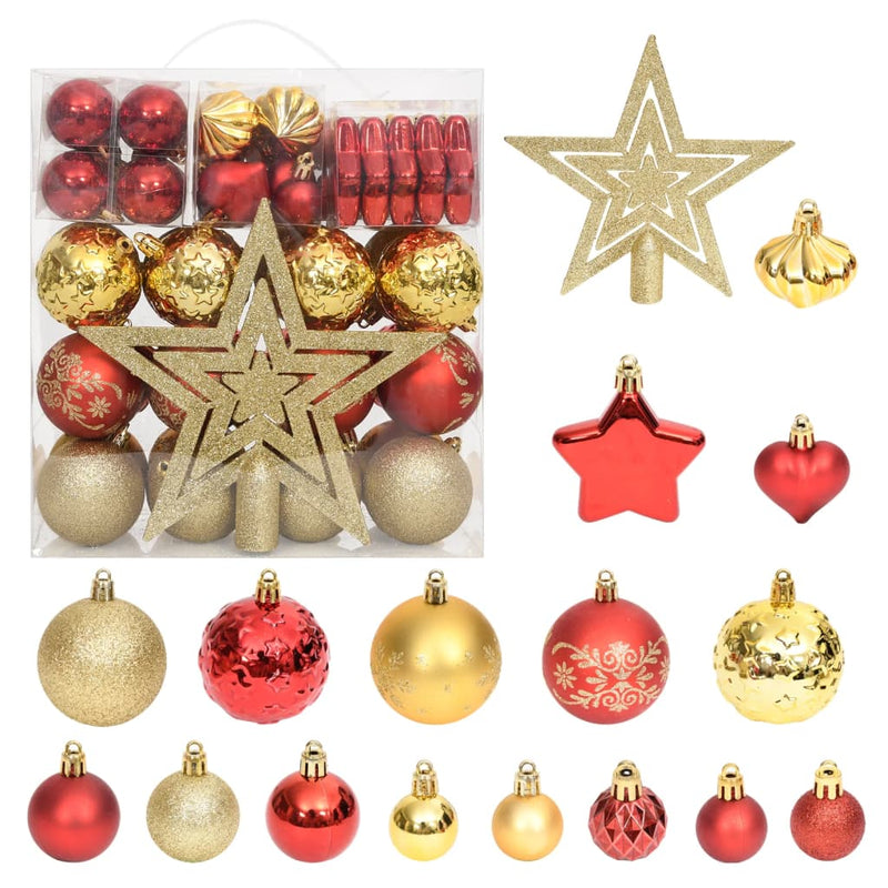Vidaxl Set di palline di Natale a 70 pezzi oro e rosso