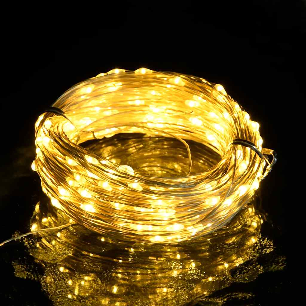 Guirnalda de luz de Vidaxl con 150 leds 15 m de blanco tibio