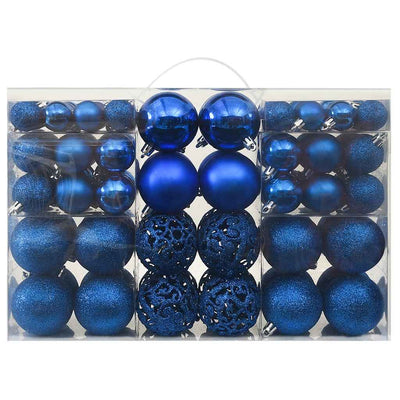 Vidaxl Juego de pelota de Navidad de 100 piezas azul