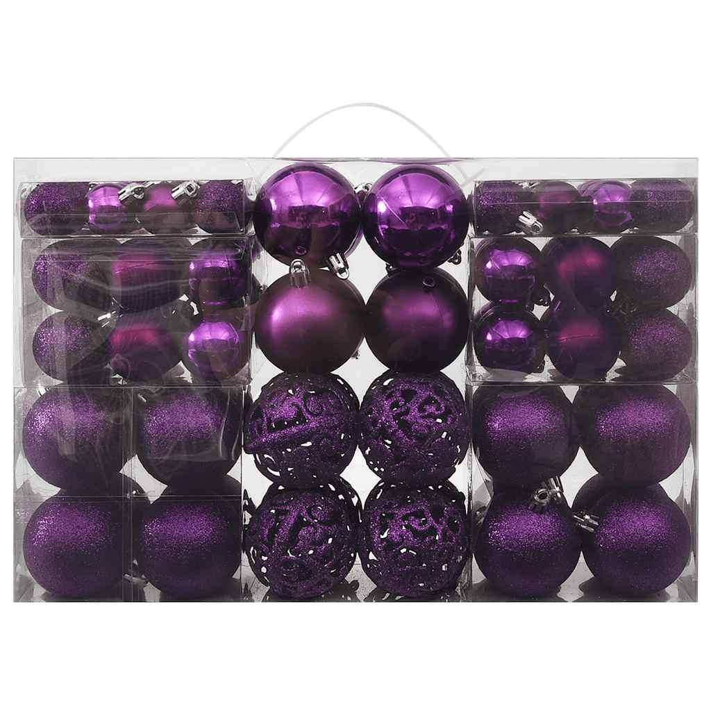 Vidaxl Set di palline di Natale a 100 pezzi viola