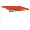 Vidaxl Luifel se puede extender manualmente con LED 300x250 cm de naranja y marrón