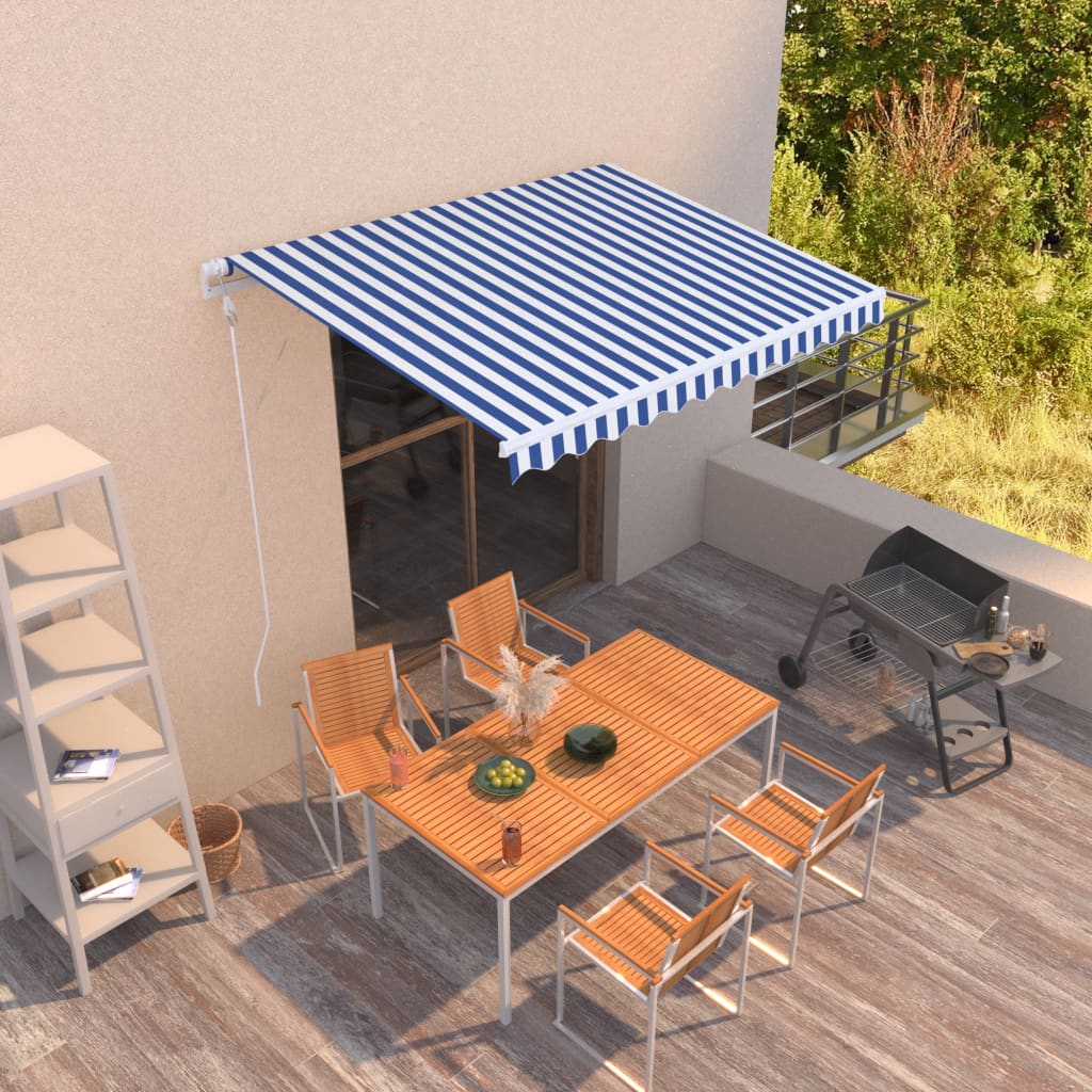 Tenda Vidaxx estensibile automaticamente 300x250 cm blu e bianca