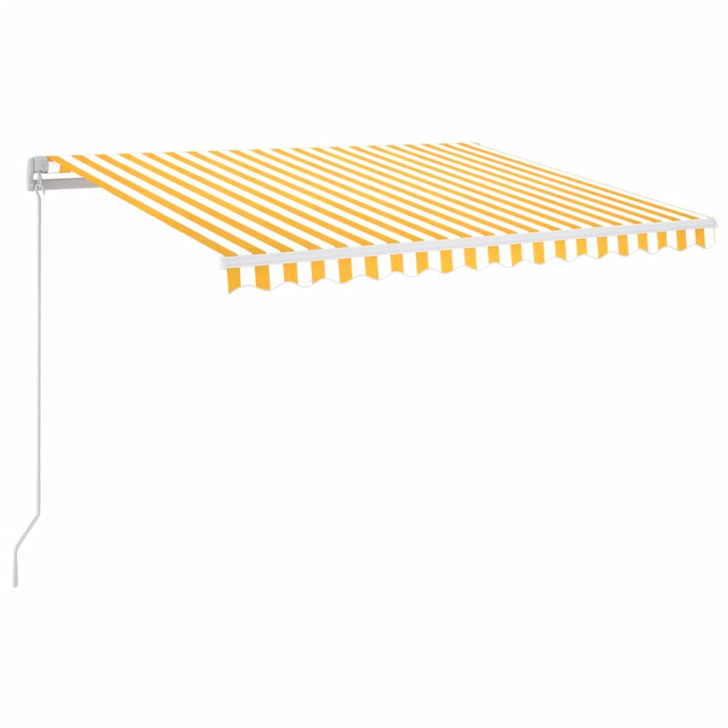 Vidaxl Luifel se puede extender manualmente con LED 350x250 cm amarillo y blanco