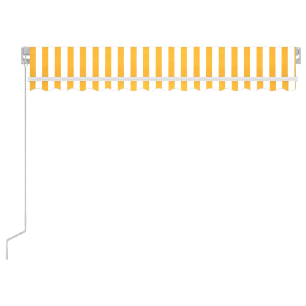 Vidaxl Luifel se puede extender manualmente con LED 350x250 cm amarillo y blanco