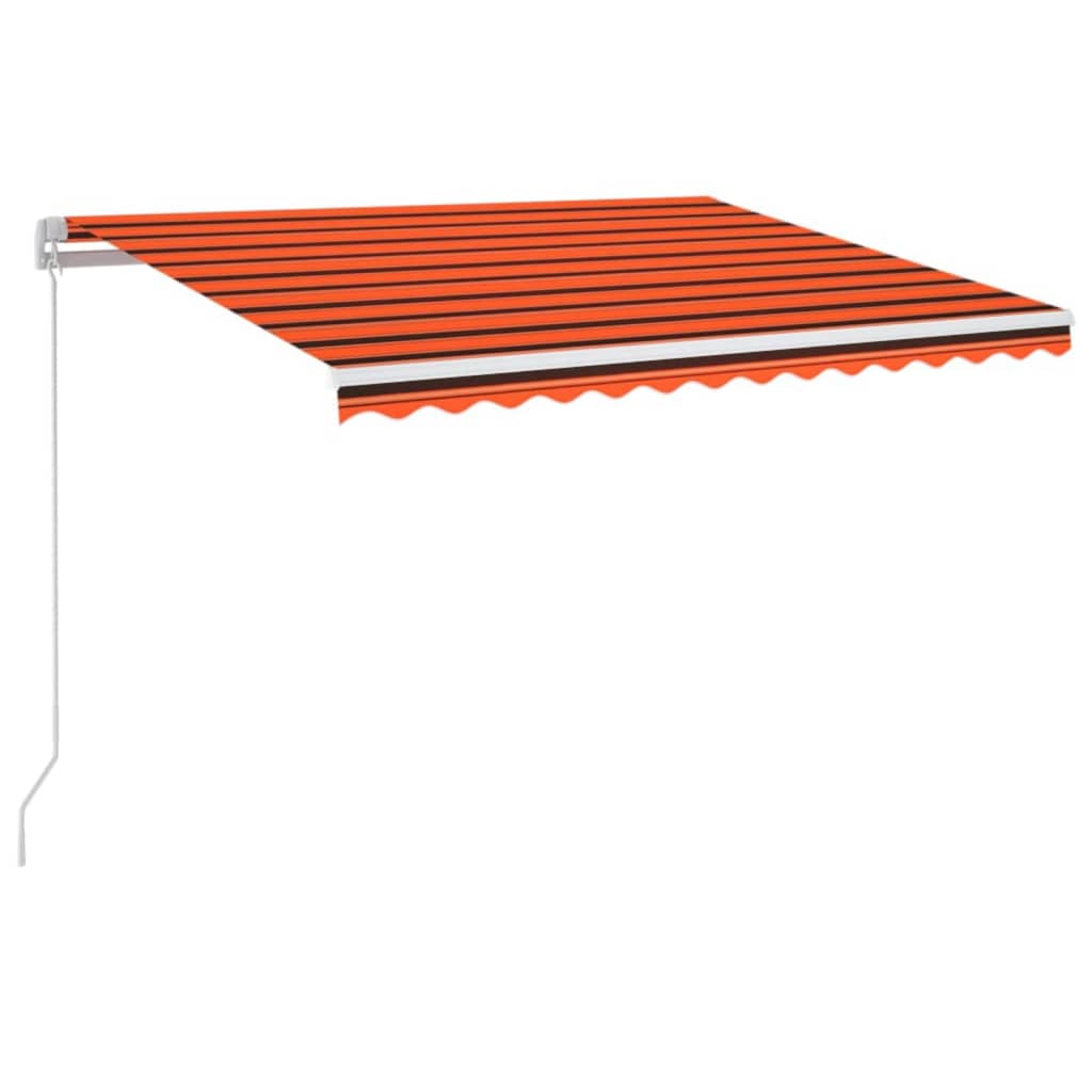 Vidaxl Luifel se puede extender manualmente con LED 350x250 cm de naranja y marrón