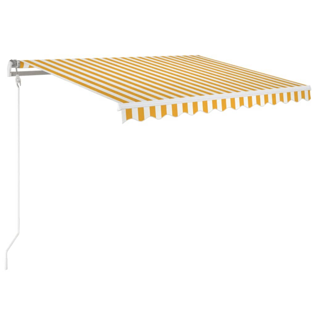 Vidaxl Luifel estende automaticamente 350x250 cm giallo e bianco