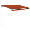 Vidaxl Luifel automático con sensor de viento LED 350x250 cm de color naranja