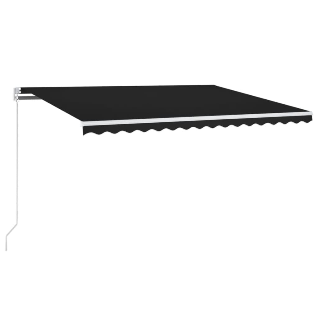 Vidaxl Luifel se puede extender manualmente con color antracita LED 400x300 cm