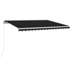 Vidaxl Luifel estendibile manualmente con il colore antracite a LED 450x300 cm