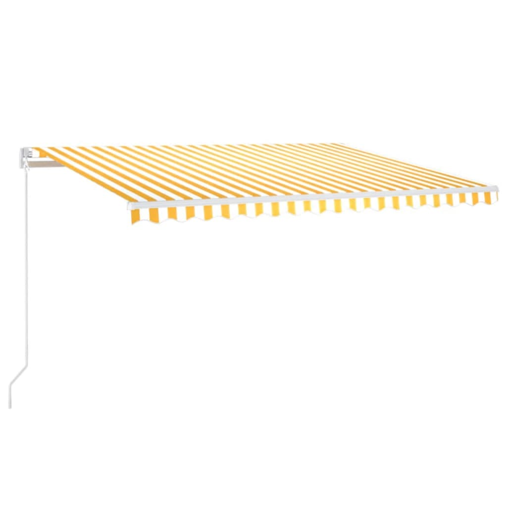 Vidaxl Luifel estende automaticamente 450x300 cm giallo e bianco