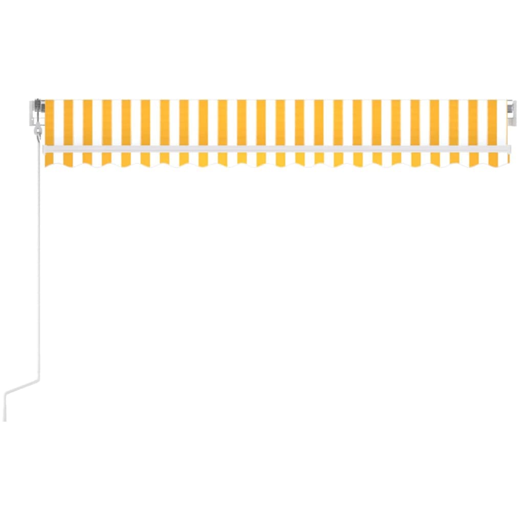 Vidaxl Luifel automatico con LED e sensore del vento 450x300 cm giallo e bianco