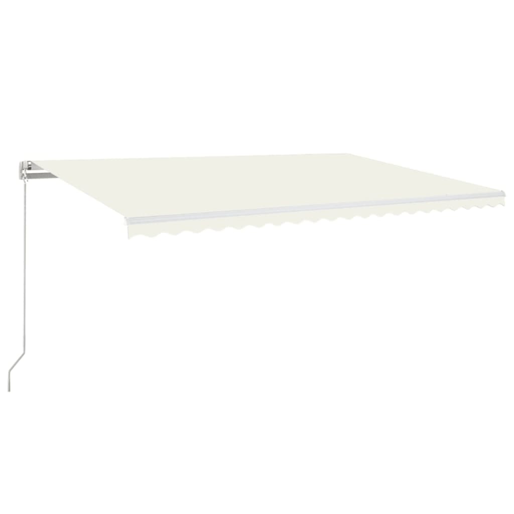 Vidaxl Luifel se puede extender manualmente con LED 500x300 CM Cream -Colored