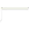 Vidaxl Luifel se puede extender manualmente con LED 500x300 CM Cream -Colored