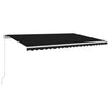 Vidaxl Luifel se puede extender manualmente con color antracita LED 500x300 cm