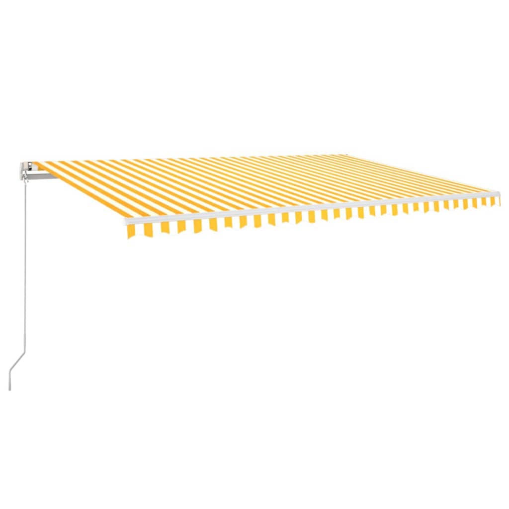 Vidaxl Luifel automatico con LED e sensore del vento 500x300 cm giallo e bianco