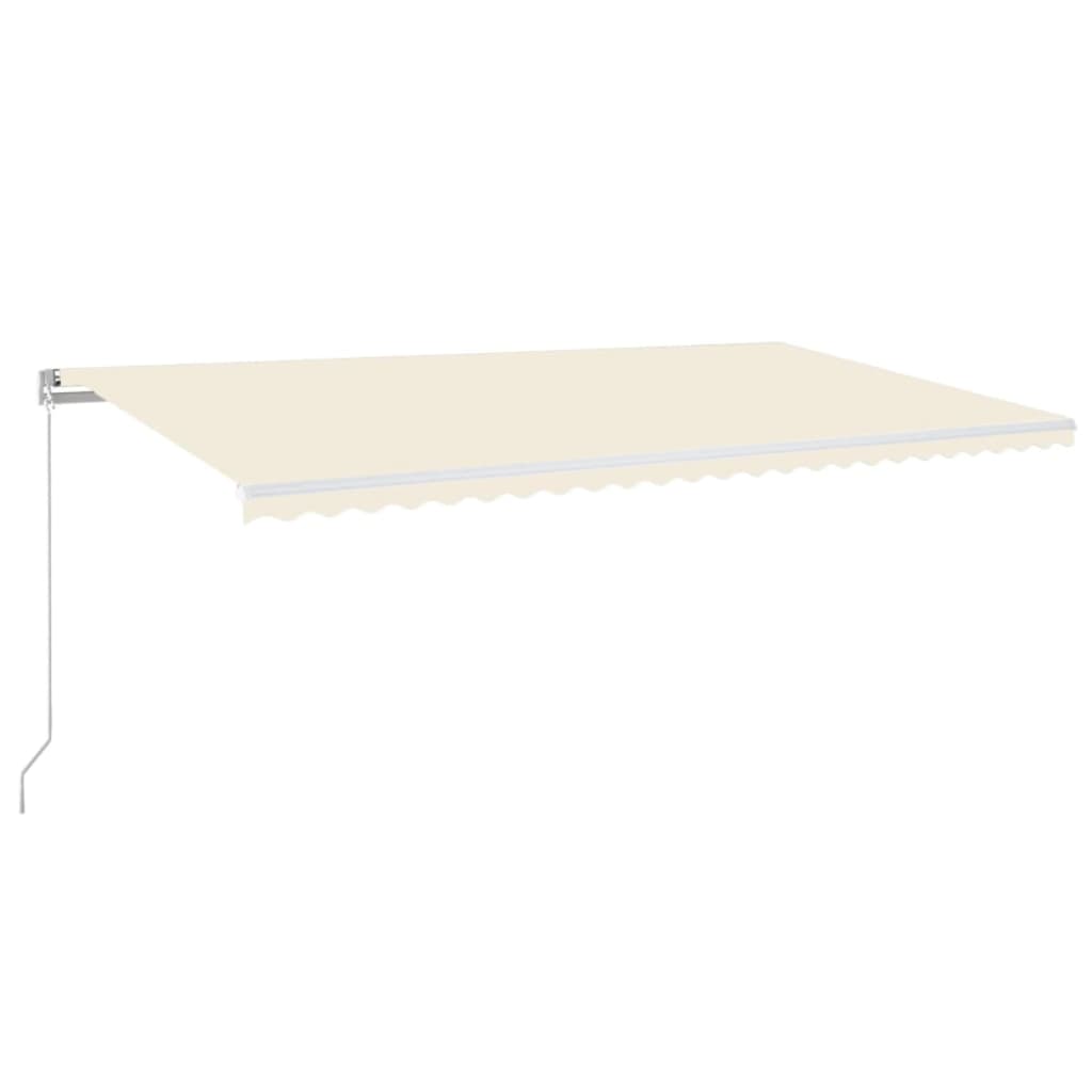 Vidaxl Luifel se puede extender manualmente con LED 600x300 CM Cream -Colored