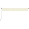 Vidaxl Luifel se puede extender manualmente con LED 600x300 CM Cream -Colored
