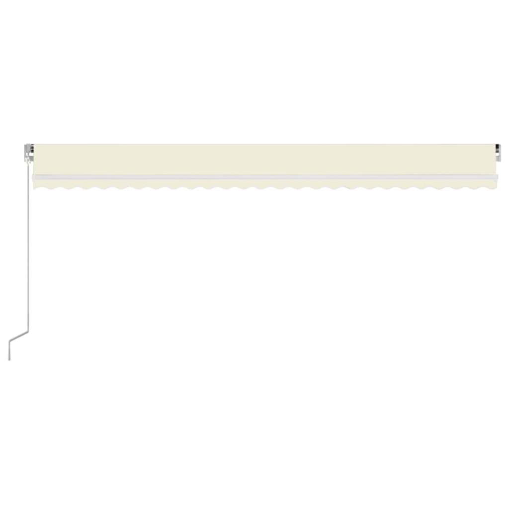 Vidaxl Luifel se puede extender manualmente con LED 600x300 CM Cream -Colored